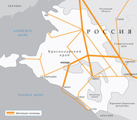 Схема магистральных газопроводов в Краснодарском крае